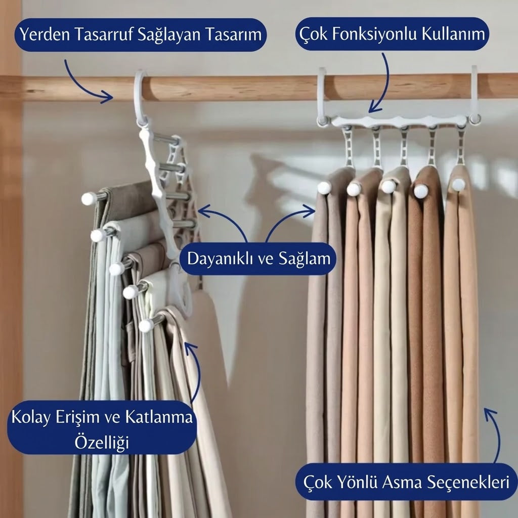 Çok Fonksiyonlu Pantolon Askısı