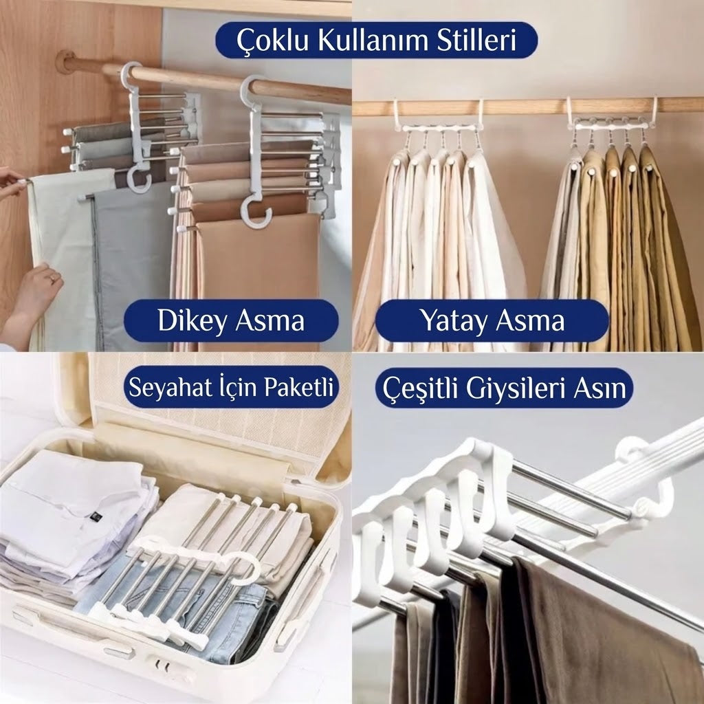 Çok Fonksiyonlu Pantolon Askısı
